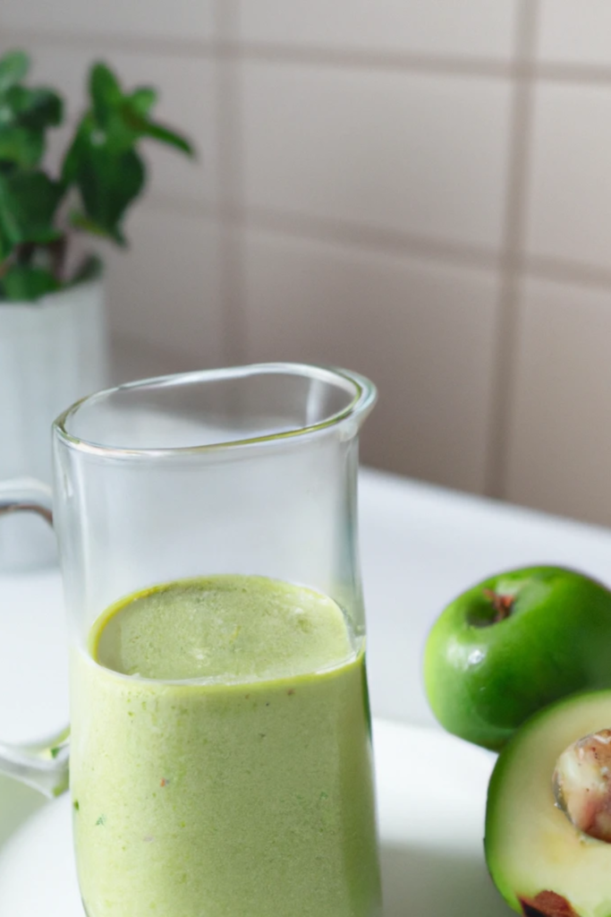 refreshing green apple and mint shake