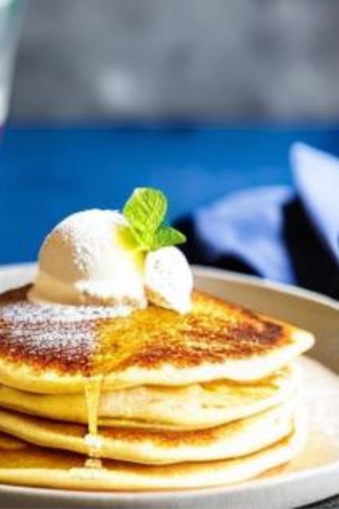 Fluffy vanilla pancakes with buttermilk