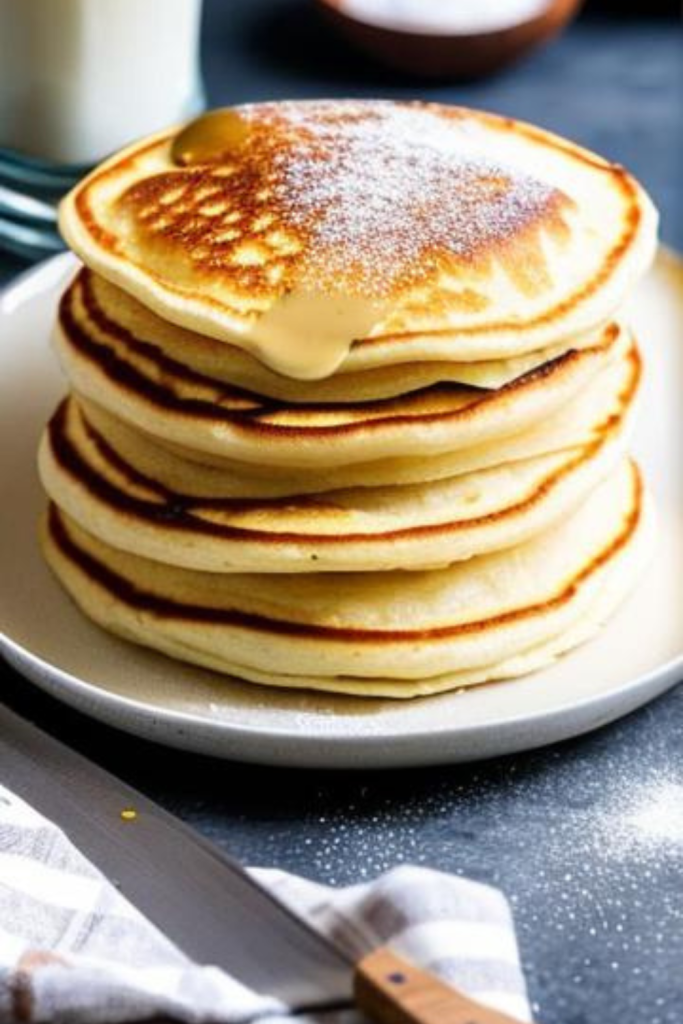 Fluffy vanilla pancakes without baking powder