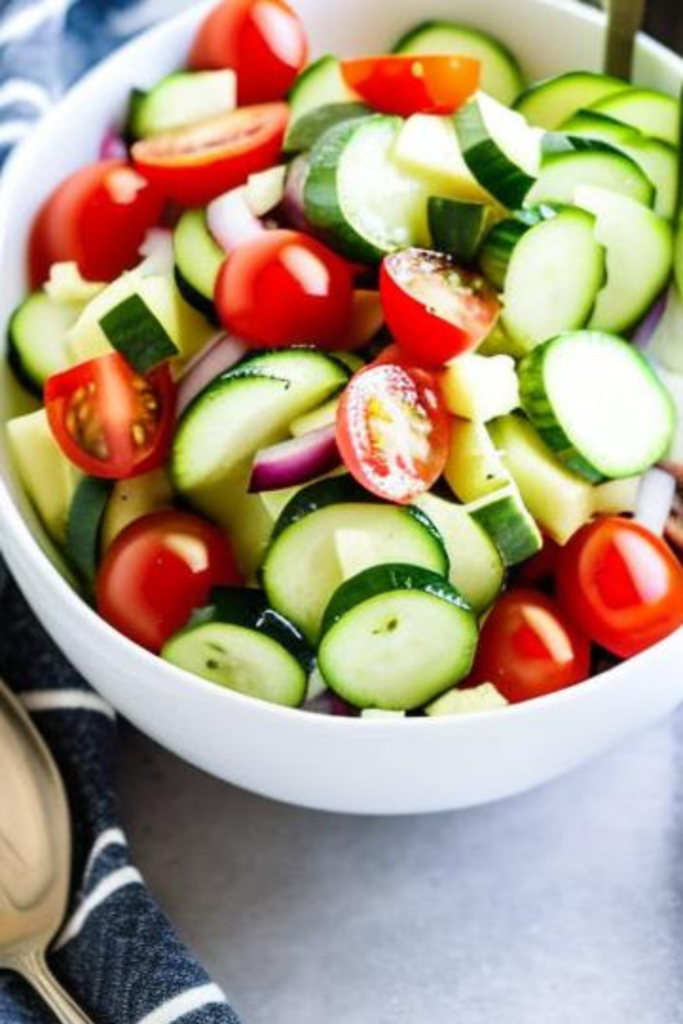 Fresh cucumber tomato salad