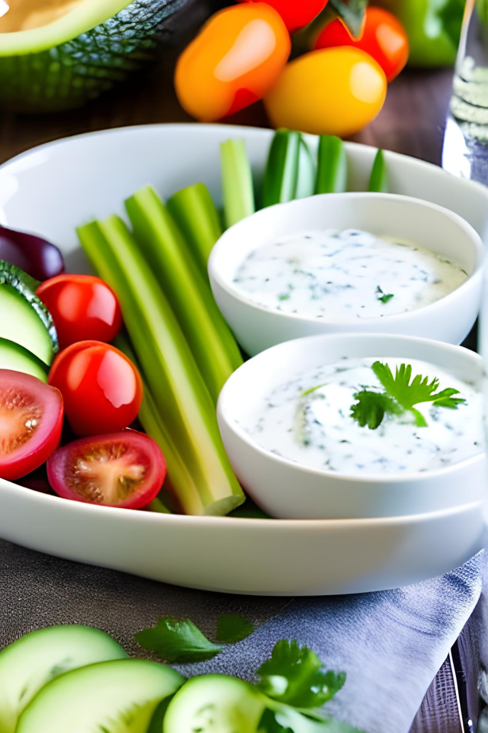 Homemade Ranch Dressing with veggies