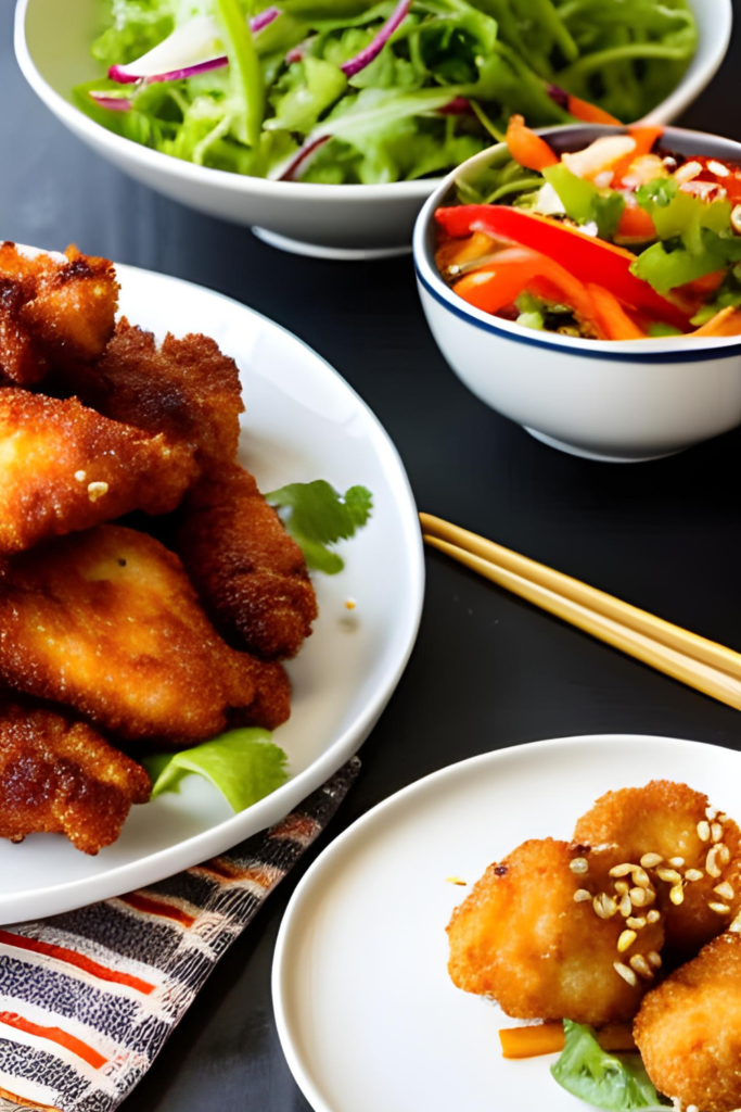 Korean Fried Chicken with garlic and ginger