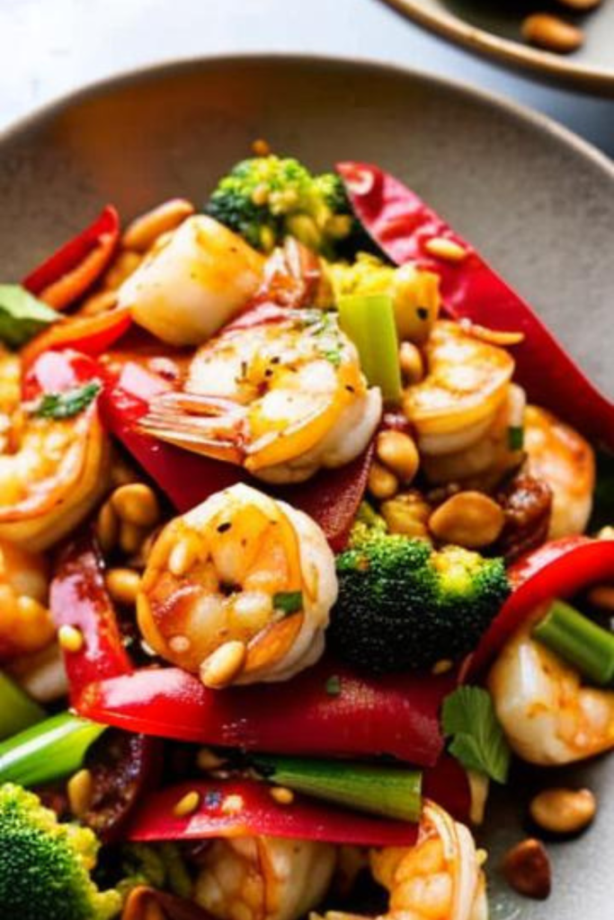 Kung Pao Shrimp with vegetables