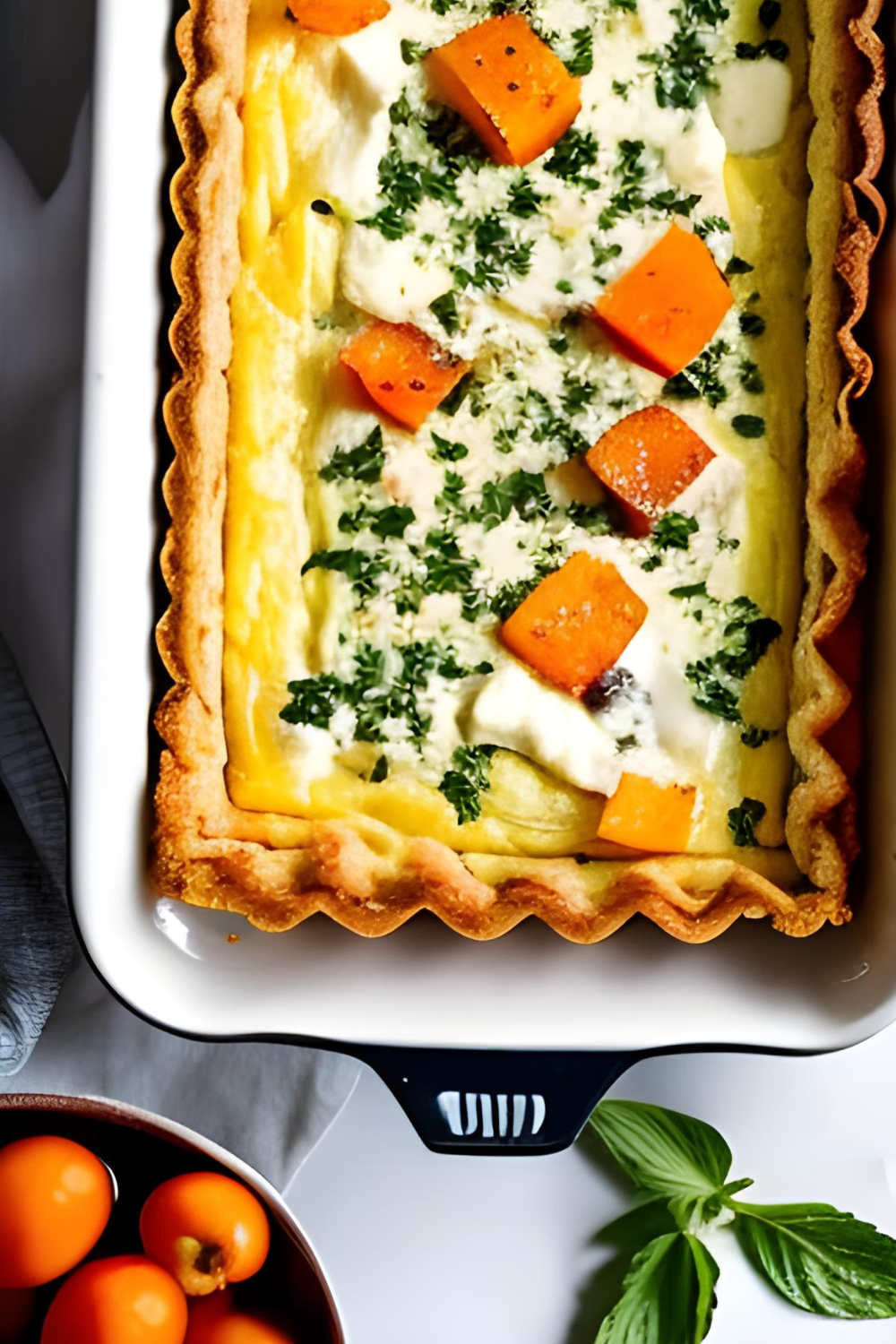 baked-quiche-with-pie-crust-herbs-and-veggies