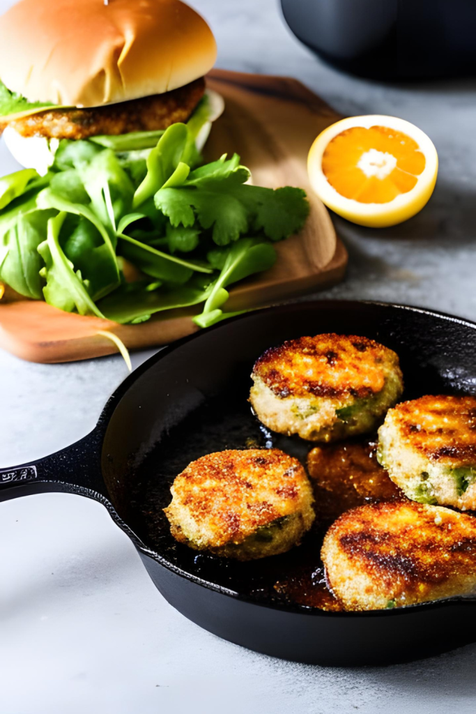 pan fried minced chicken burgers