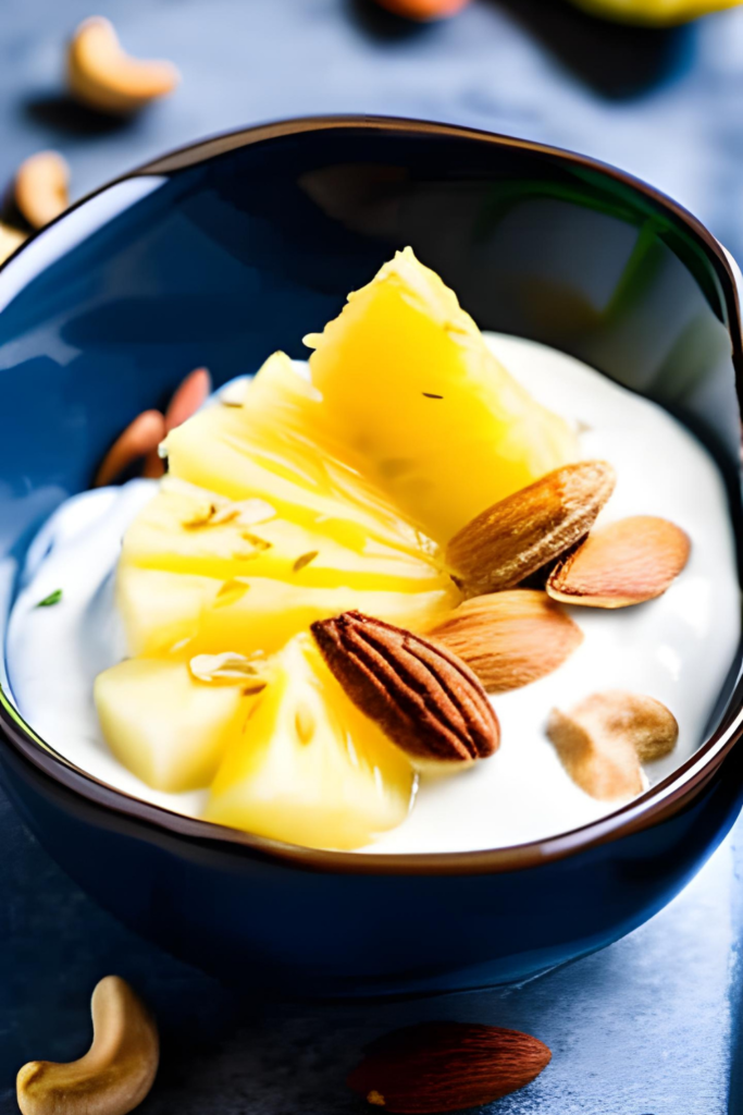 Yogurt bowl with tropical fruits