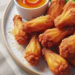 crispy cornstarch chicken wings with honey sriracha sauce
