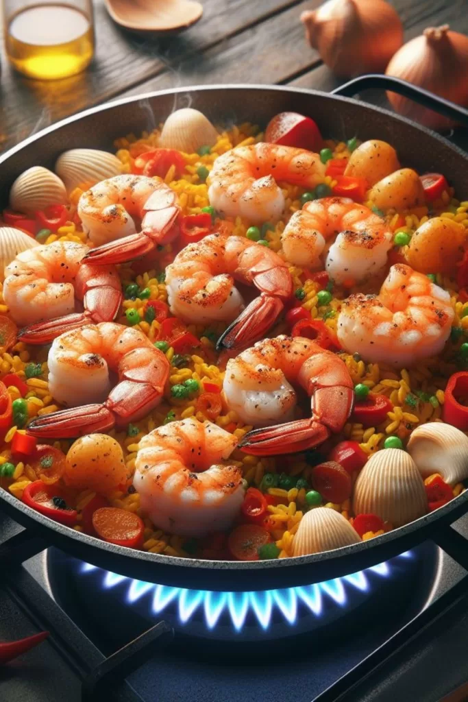 Authentic Shrimp and Scallop Paella Recipe