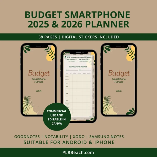 Budget Smartphone 2025 & 2026 and Undated Digital Planner Bundle ...