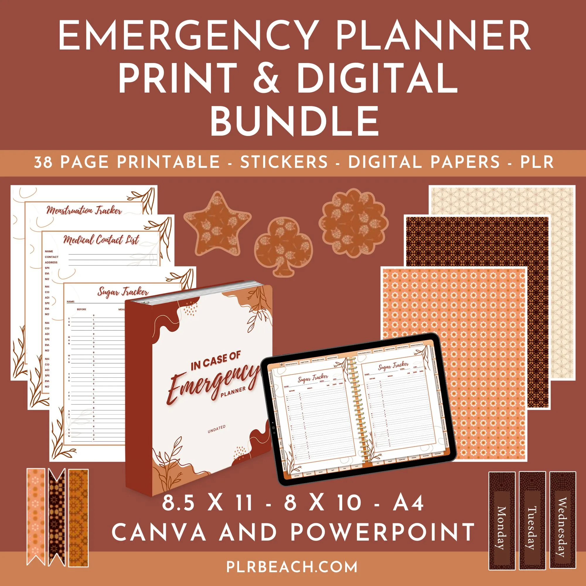 emergency planner print and digital bundle