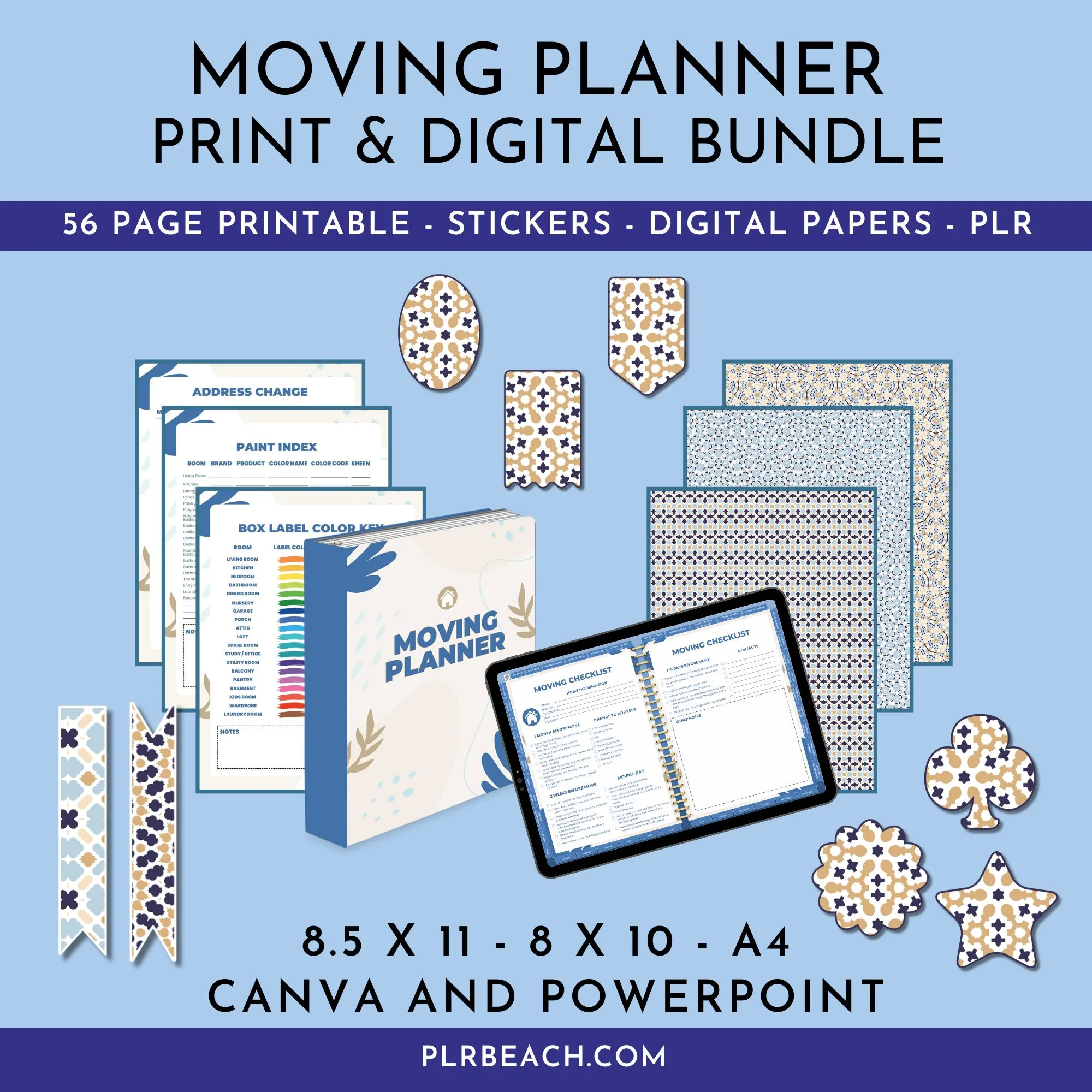 moving planner print and digital bundle