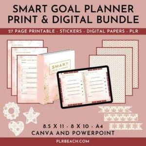 smart goal planner print and digital bundle