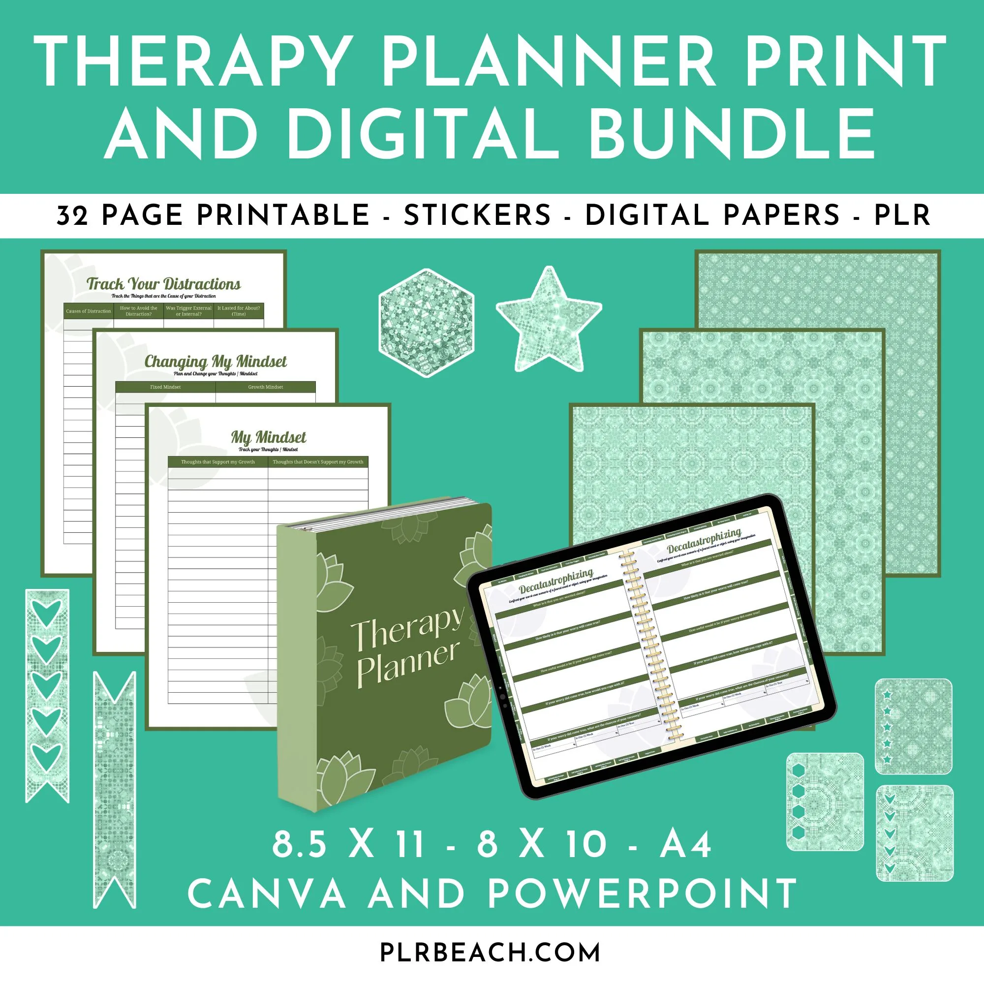 therapy planner print and digital bundle