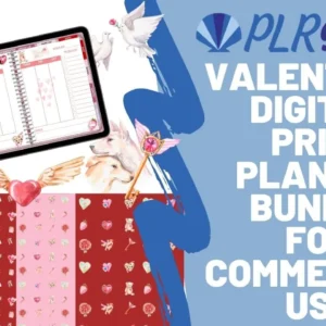 valentines day print and print-digital planner bundle